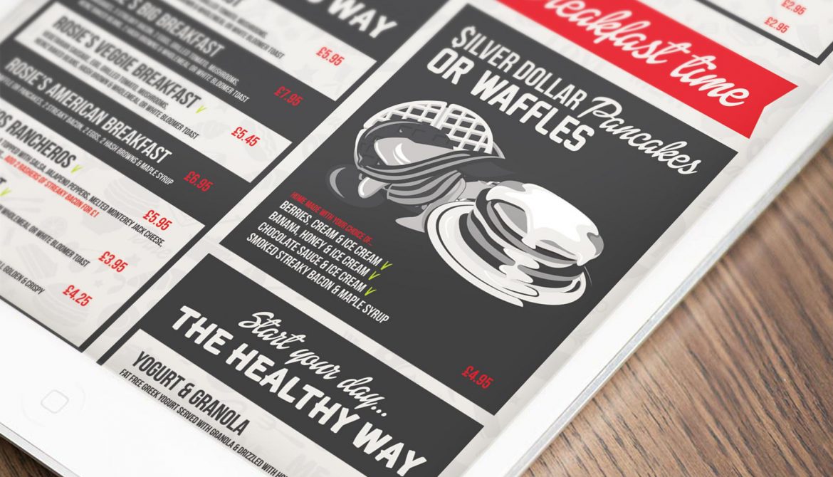 Rosie's Diner - Website on Tablet