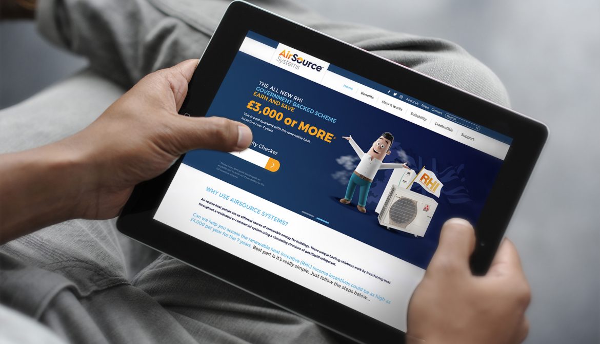 AirSource website on tablet