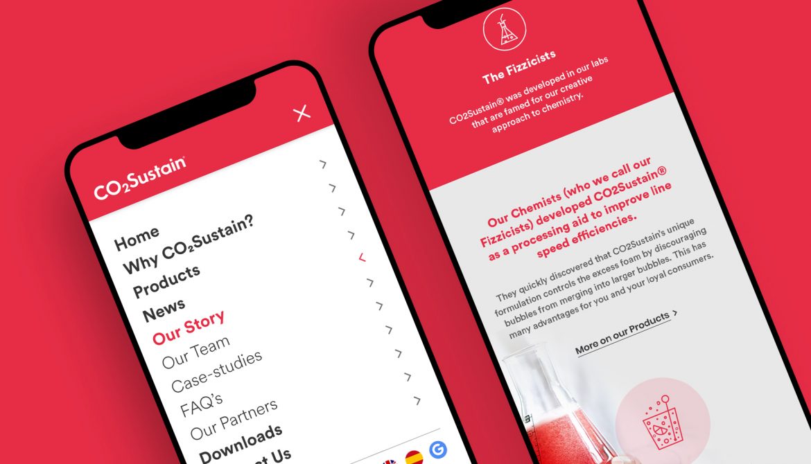 CO2 Sustain - Website on Mobile