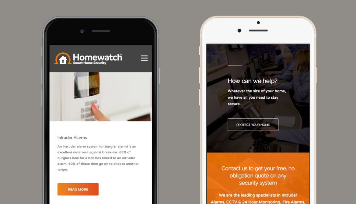 Homewatch - Website on Mobile