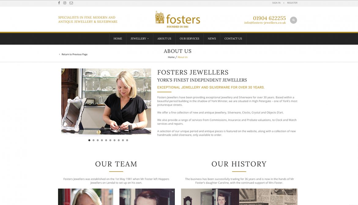 Fosters Jewellery - Website