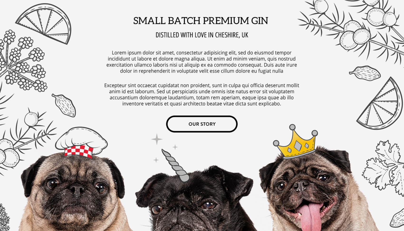 3 Pugs Gin Website