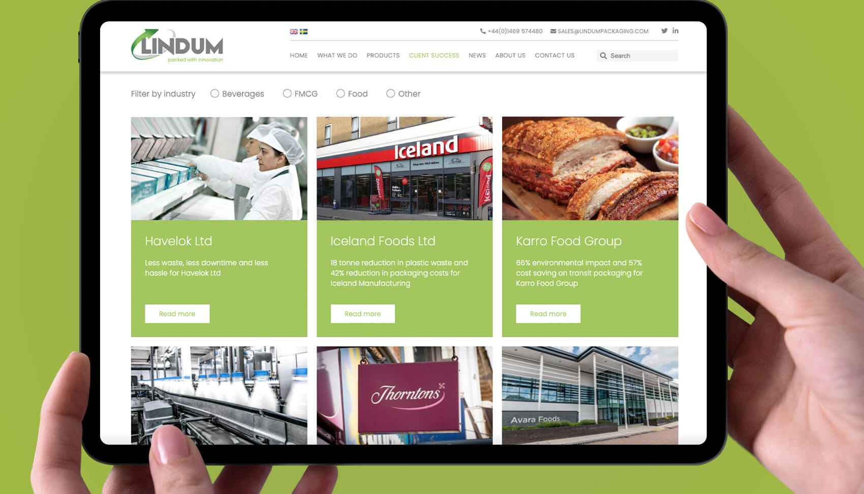 Lindum Packaging Website